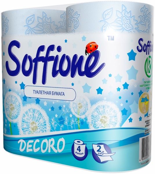 Soffione Decoro блакитний двухслойная 4 шт.