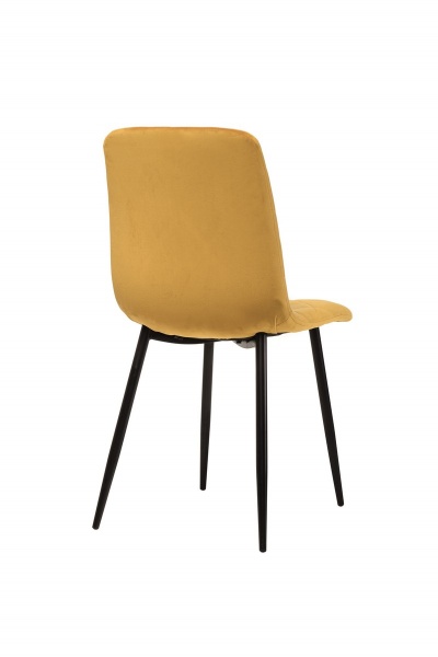 Стул обеденный Лацио велюр горчичный/черный