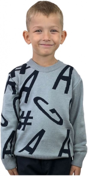 Джемпер для мальчика ART KNIT GA р.140 серый 
