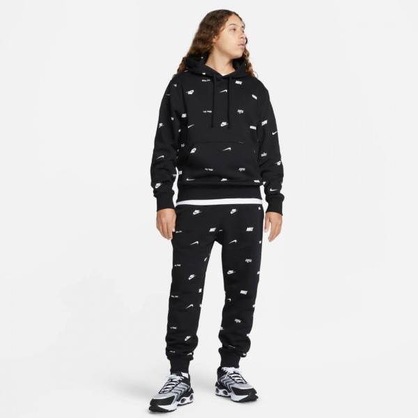 Джемпер Nike M NK CLUB+ BB PO HOODIE AOP FB7434-010 р.2XL чорний