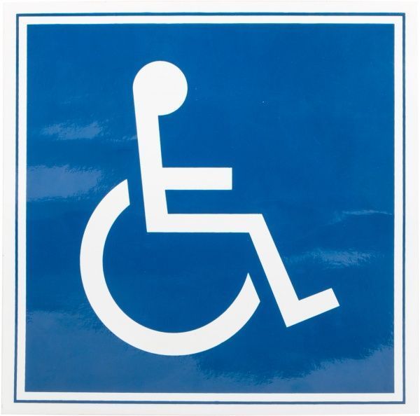 Наклейка Место для людей с ограниченными возможностями 150х150 мм