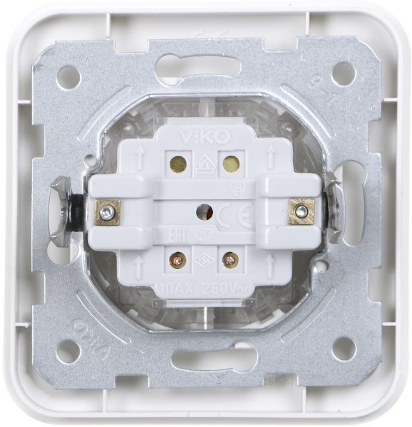 Вимикач двоклавішний Viko Rollina без підсвітки 10 А 250В білий 90420002
