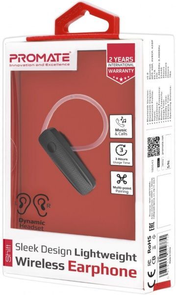 Bluetooth-гарнітура Promate Bluetooth 5 black (shift.black) 