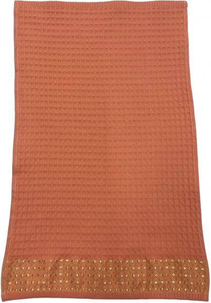 Полотенце вафельное Коралловый с бордюром 40x60 см коралловый 