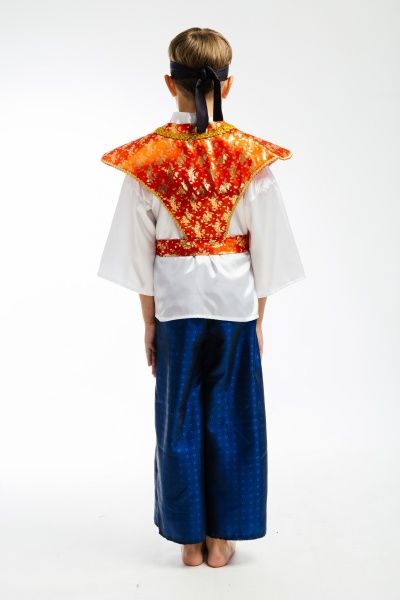 Костюм карнавальний КАРНАВАЛІЯ Самурай р.110-116 білий із синім 