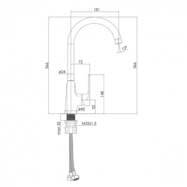 Змішувач для кухні Imprese Aria f03407503AA