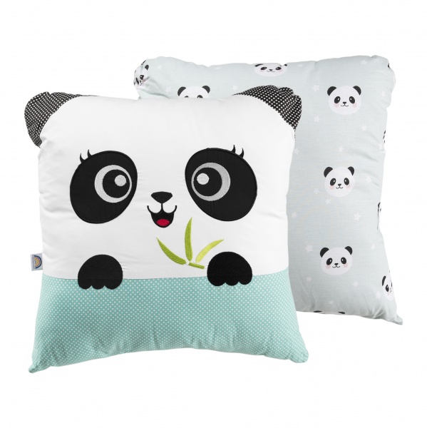 Подушка игрушка Панда 45x45 см мятный IDEIA 