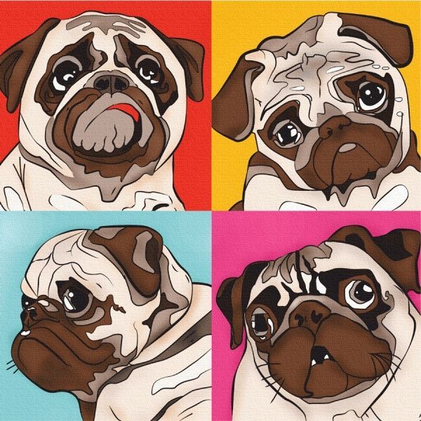 Холст на картоне с контуром PopArtРug30х30 см Rosa Start 