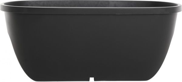 Вазон пластиковый Plastkon Balconia OVI с креплением на перила овальный 39,8л антрацит 
