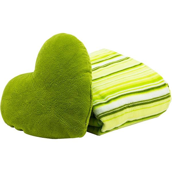 Набір La Nuit Heart Lime плед 140x190 см + подушка 35x35 см