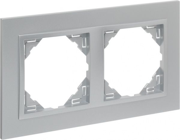 Рамка двухместная Efapel ANIMATO Logus универсальная металлик алюминиевый 90920 TAA