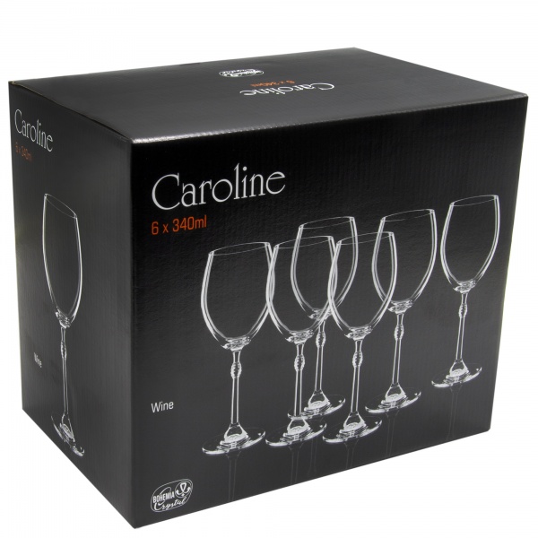 Набор бокалов для вина Caroline 340 мл 6 шт. Bohemia 