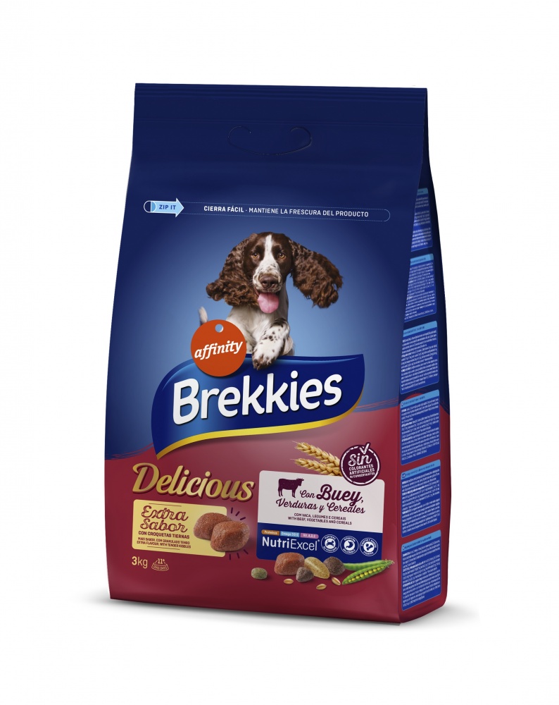 Корм сухий для собак для усіх порід Affinity Brekkies Dog Delice Meat для усіх порід з яловичиною 3 кг