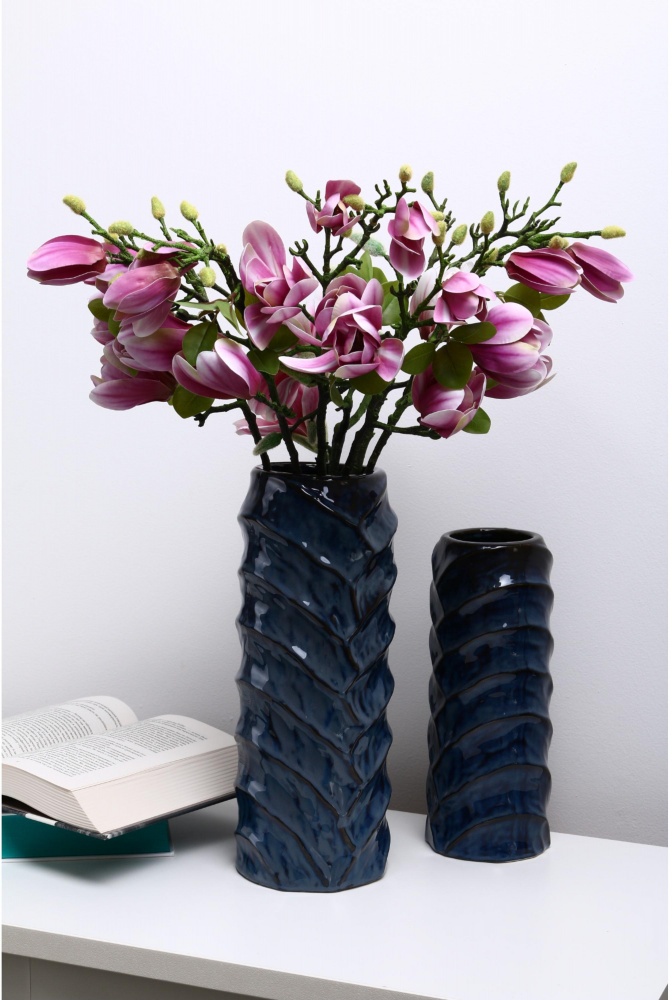 Ваза керамическая Sensio Runa 35 см синяя PS33251