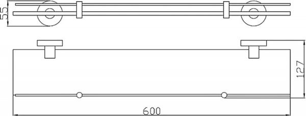 Полка стеклянная Aqua Rodos прямоугольная GLORIA 8127 
