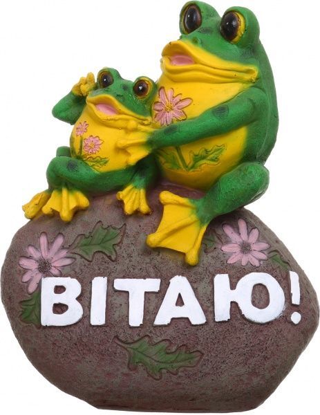 Фігура садова Дві жабки на камінні