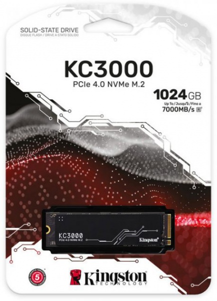 SSD-накопичувач Kingston 1024GB M.2 PCI Express 4.0 x4 3D TLC NAND (SKC3000S/1024G) 