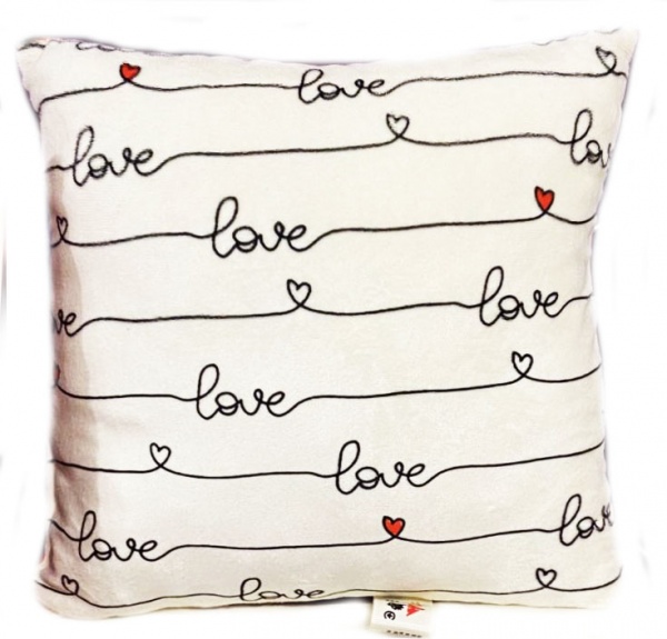 Подушка декоративная Love 28x28 см слоновая кость Анна 