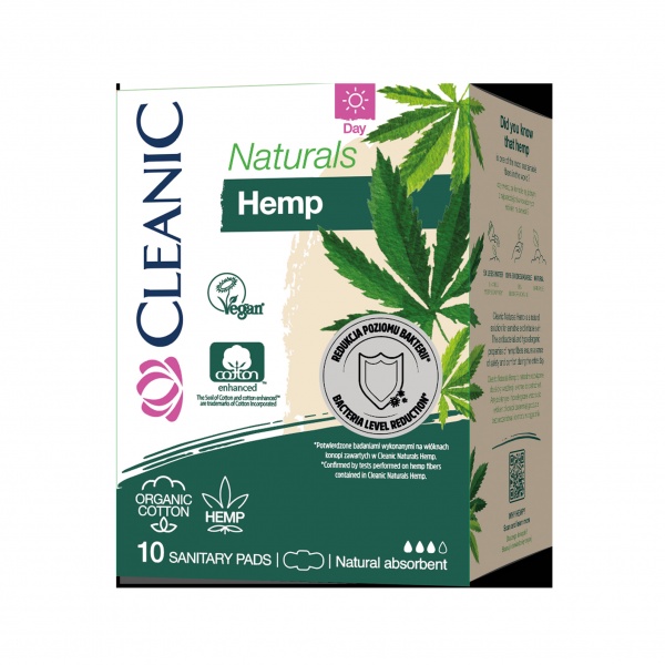 Прокладки гигиенические Cleanic дневные Naturals Hemp 3 капли 10 шт.