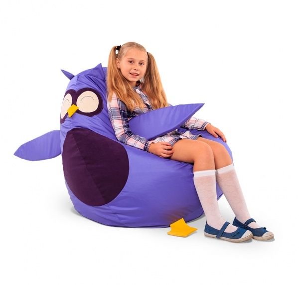 Кресло-мешок SanchoBag Груша Сова фиолетовый (38DT2OK1SOVA) 