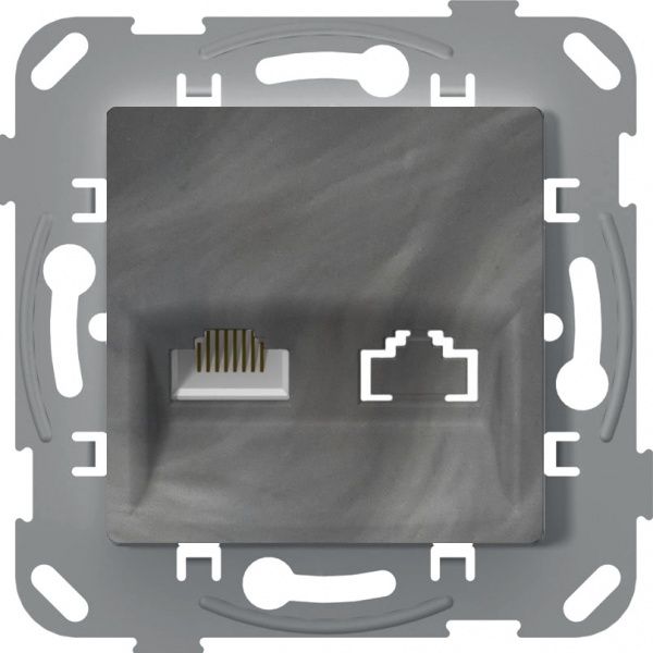 Розетка компьютерная Plank Electrotechnic Classic/Nordic RJ45 базальт PLK0730731