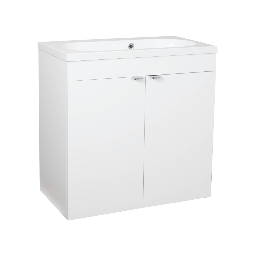 Тумба RIO (білий мат) з умивальником Status 70 см