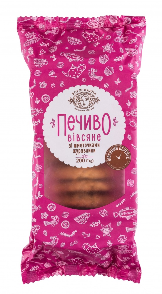 Печиво вівсяне БОГУСЛАВНА зі шматочками журавлини 200 г