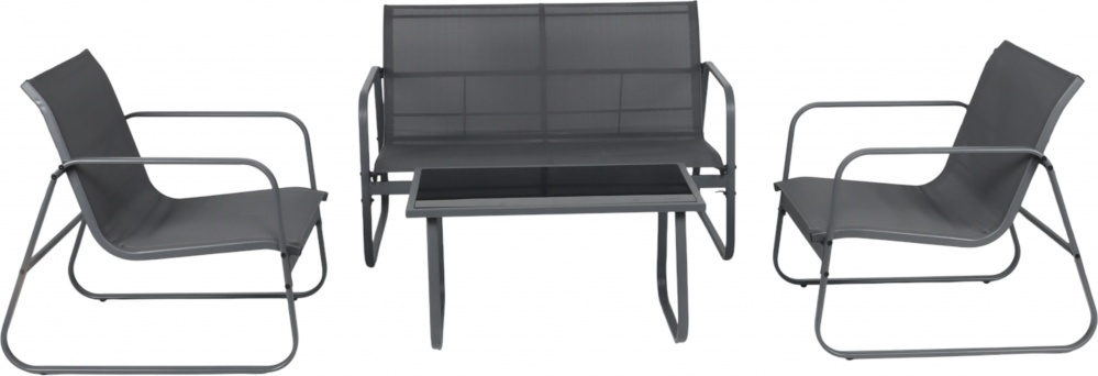 Комплект металевих меблів Indigo Амелі стіл + 2-х місна софа + 2 крісла графіт