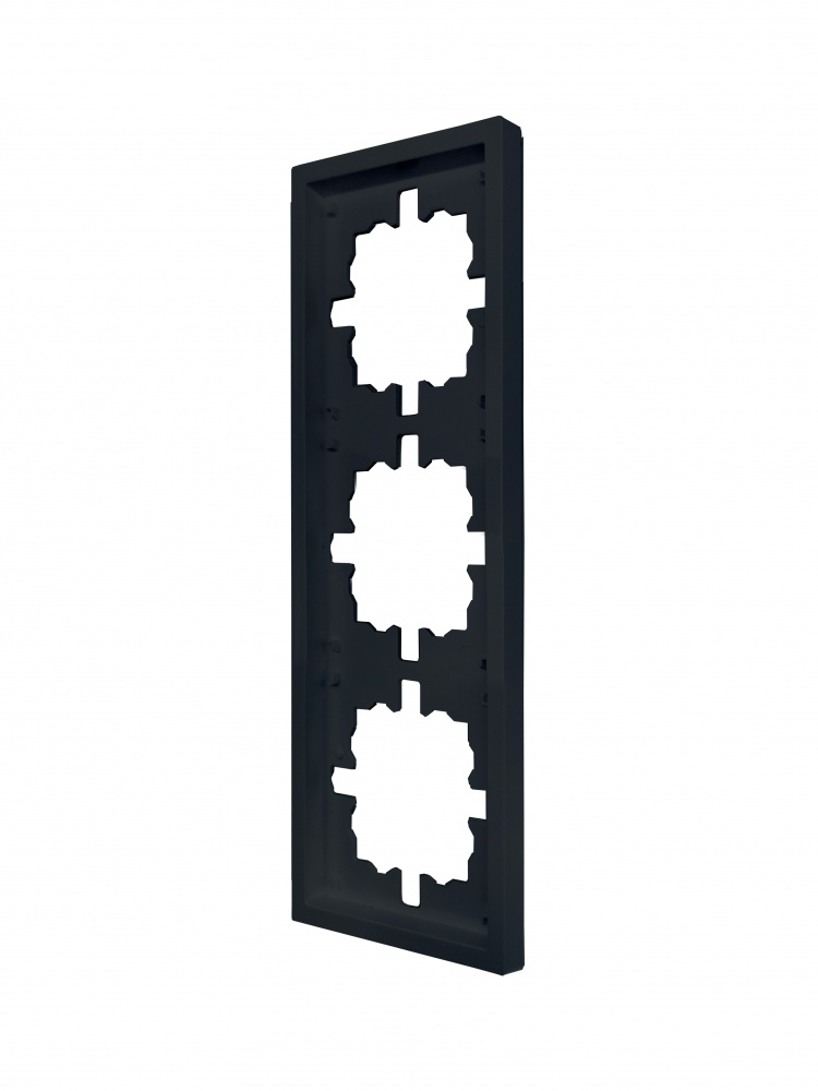 Рамка тримісна HausMark Juna горизонтальна чорний матовий 7041-1700U2-148