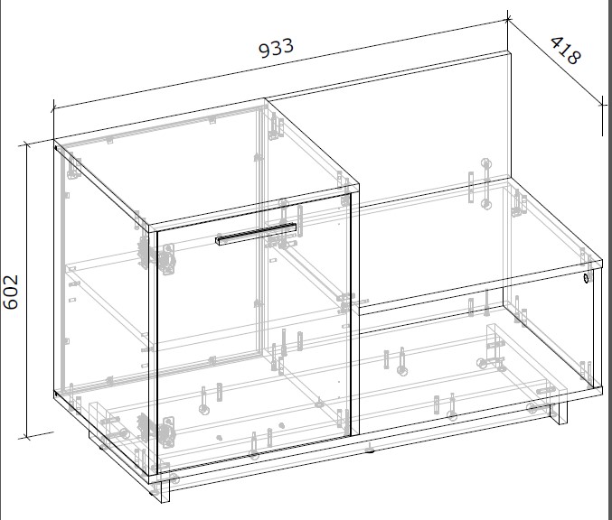 Тумба для обуви Грейд Vesto 1д 602х933х418 мм дуб эвок прибрежный