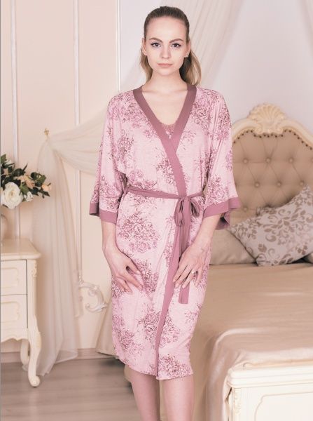 Халат женский Roksana ROSE GARDEN 616/60363 р. 46 розовый 