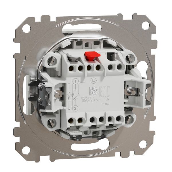 Переключатель проходной одноклавишный Schneider Electric Sedna Design без подсветки 10 А 250В белый SDD111106