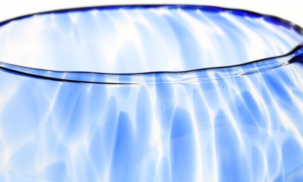 Ваза стеклянная синяя Кобаль d21 d32 см Wrzesniak Glassworks