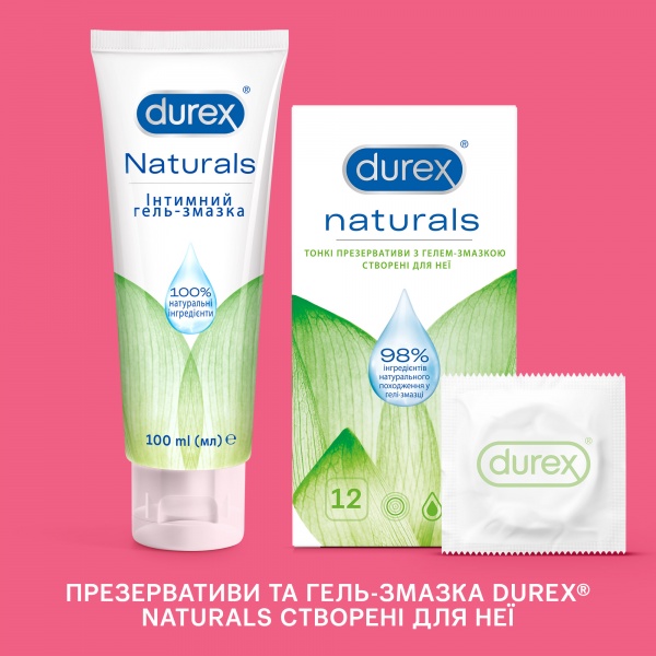 Презервативы Durex с гелем-смазкой Naturals (тонкие) 12 шт.
