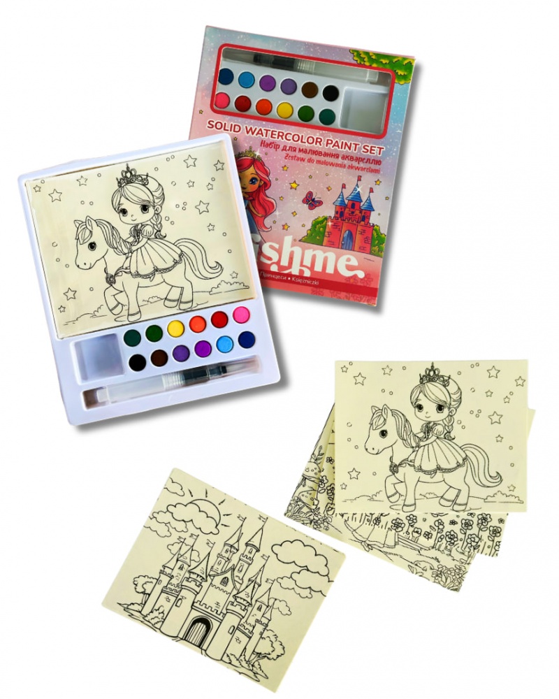 Набір-розмальовка з сухими фарбами Принцеси Brushme