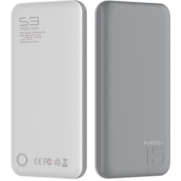 Зарядное устройство Puridea S3 15000mAh Rubber Grey&White