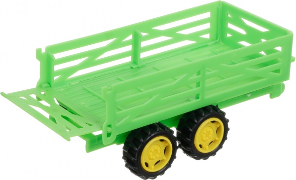 Игровой набор Shantou х6 шт. фермерский трактор с прицепом и фигурками зеленый JY238797