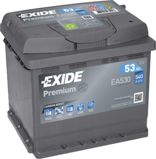 Аккумулятор автомобильный EXIDE Premium EA530 53Ah 540A 12V «+» справа (EA530)