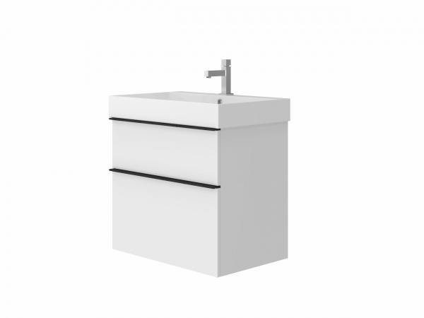 Тумба напольная ЮВЕНТА Manhattan - 70 белый с умывальником Stance-70