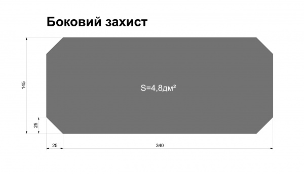Бронепластина UKRTAC Боковий балістичний захист 2 клас ДСТУ 