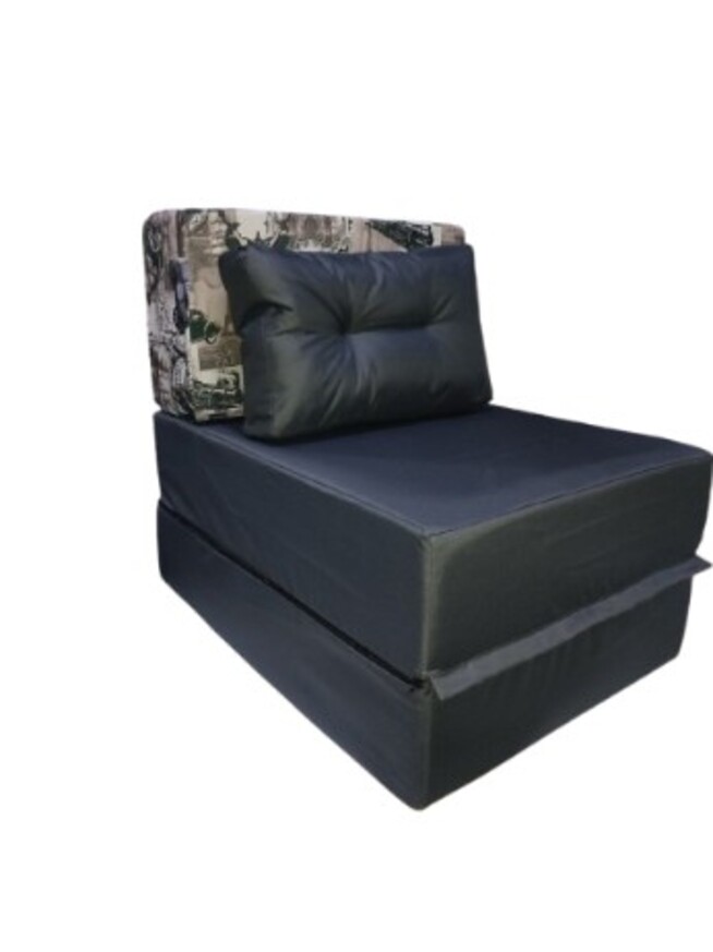 Диван-кресло Примтекс Плюс LOUNGE PPU XXL OX-312/PT-05 с подушкой 60х35 см принт Paris серый