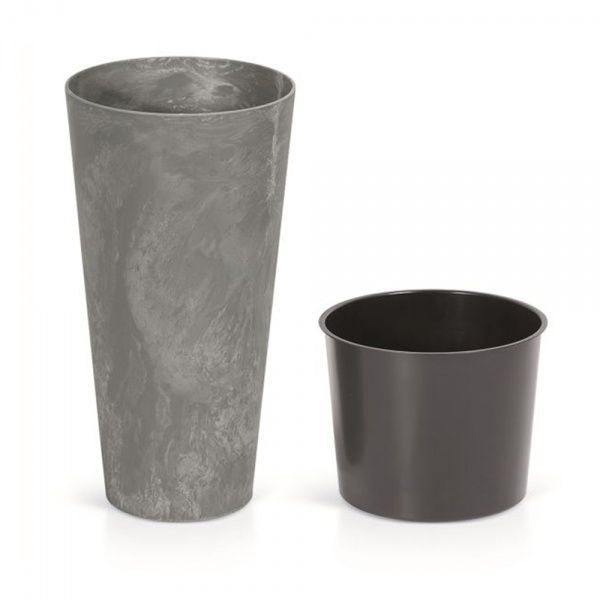 Горщик для квітів Prosperplast Tubus Slim Effect 250мм з вкладишем круглий 30л маренго (66527-425) 