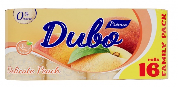 Туалетная бумага Диво Premio Delicate Персик трехслойная 16 шт.