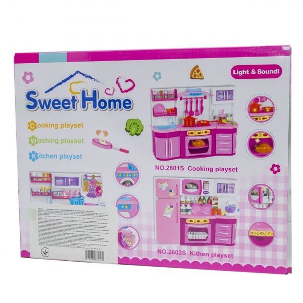 Кукольная кухня Qun Feng Toys Родной дом-2 37x11.5x28.5 см Розовая 2803S