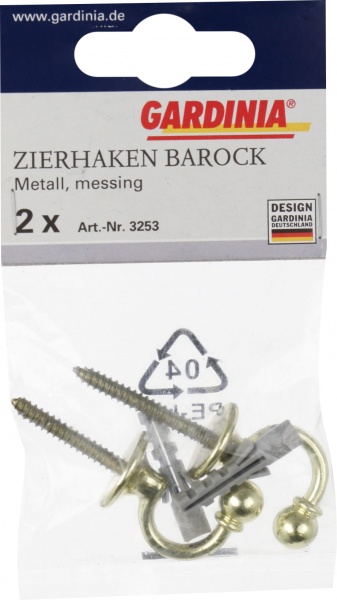 Держатель для шторы Бароко золото 3 см 3253