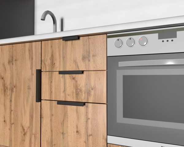 Мебельная ручка профильная DC DV-002A/96 L-116 96 мм черный матовый