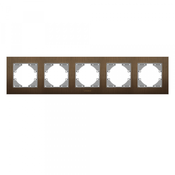 Рамка пятиместная Videx Binera горизонтальная шоколадный VF-BNFRA5H-CH