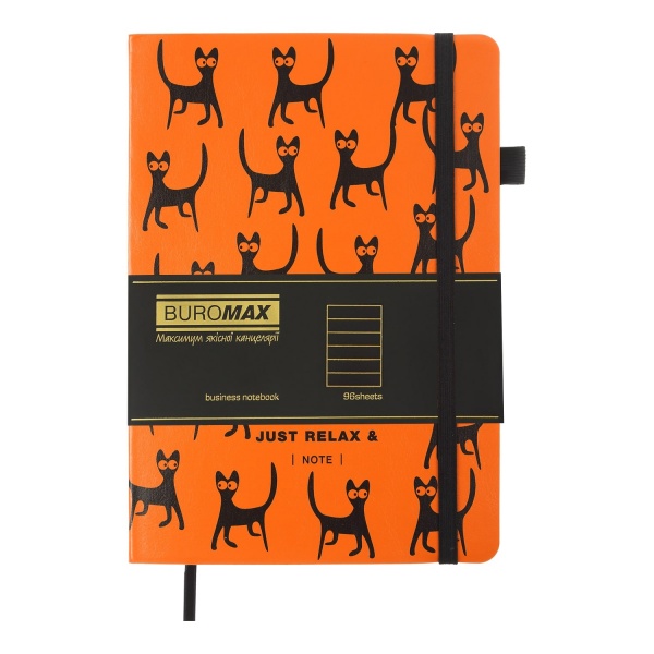 Блокнот недатований Relax А5 96 арк. лінія помаранчевий Buromax A5