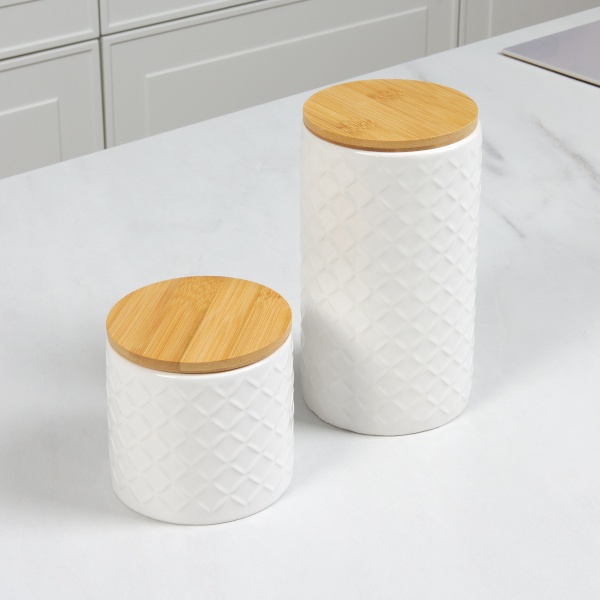 Ємність для зберігання 450 мл KP-18 S White/Wood MVM