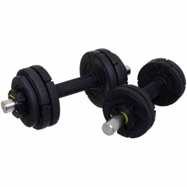 Гантели Energetics 107080-050 20 черный с нержавеющей сталью 